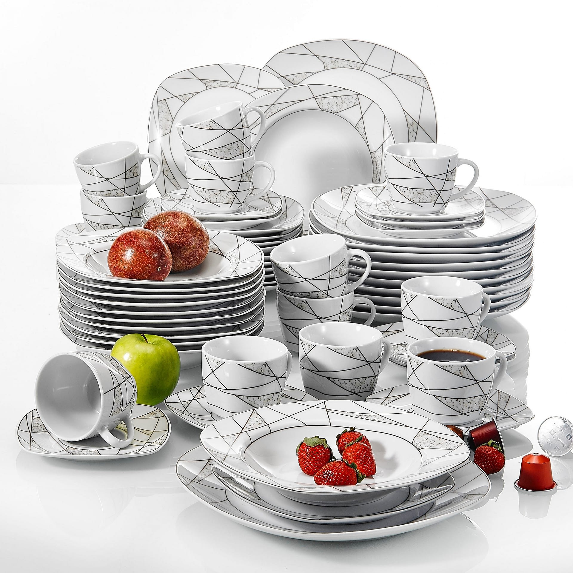 Mainlandbrands 60 Piece Porcelain Ceramic Dinner Set Mainland Brands 60 Piece Porcelain Ceramic Dinner Set